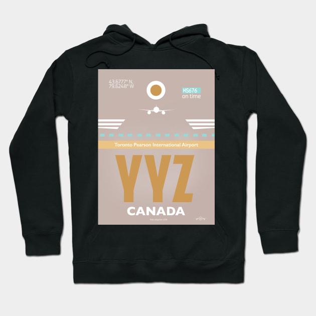 YYZ CANADA Toronto airport code Hoodie by Woohoo